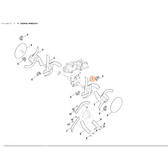 STIHL Glebogryzarka MH445.0 Zespół roboczy kompl., wewn. lewy 6241 710 0220